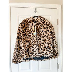 NWT C&C California Faux Fur Leopard Oversized